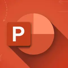 Ikona PowerPointa na tle z elementami graficznymi, sugerującymi planowanie i strategię. Dowiedz się, jak zaktualizować PowerPointa, aby tworzyć lepsze prezentacje.