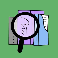 Szukasz sposobu, jak dodać przypis w Powerpoincie? Ilustracja pokazuje dokumenty pod lupą, symbolizując analizę i szczegóły.