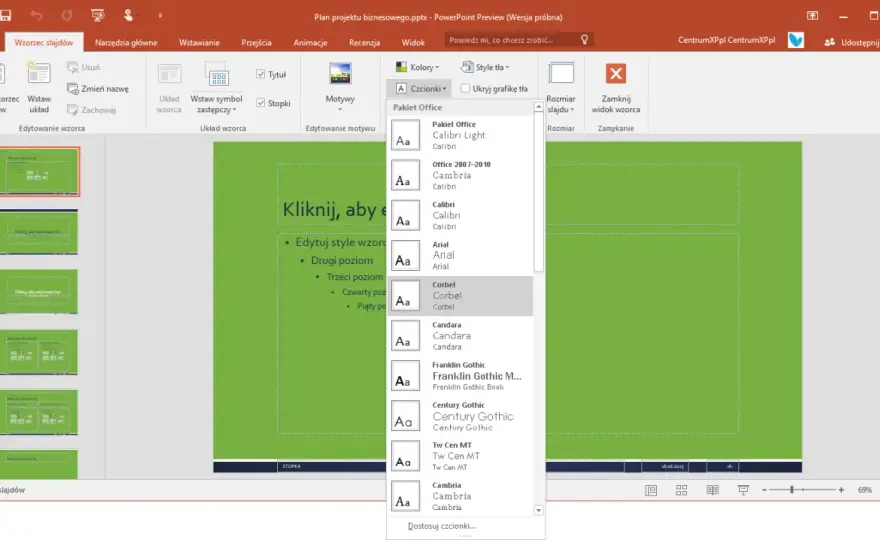 Jak zmienić czcionkę w całej prezentacji PowerPoint - Poradnik